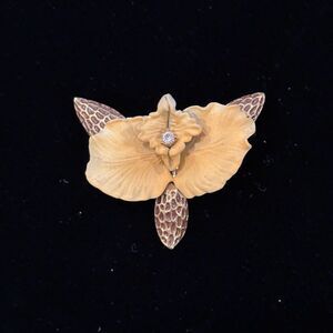 Joan Rivers Vintage Yellow Orchid Brooch
